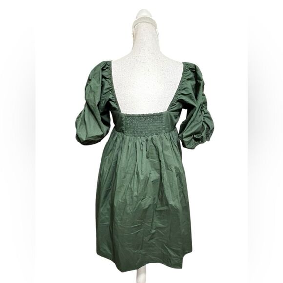 Tuckernuck Hyacinth House Emerald Puff Sleeve Sasha Mini Dress Sz S - Picture 4 of 5